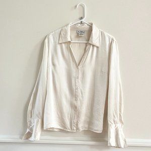 Vintage Silk Shirt - Ivory size Lrg